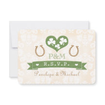 Carton de réponse RSVP Cheval à Fer Monogrammé en 