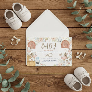 Carton de vache Invitation à une baby shower, Styl