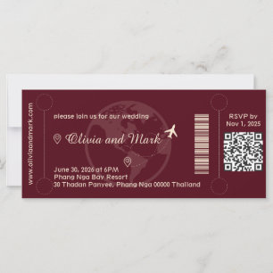 Carton d'embarquement pour invitation de mariage –