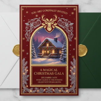 Carton d'invitation de Noël élégant | Carte de fêt