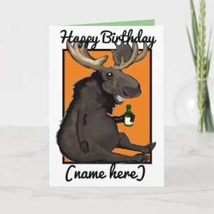 Carton d'orignal ivre Carte d'anniversaire personn