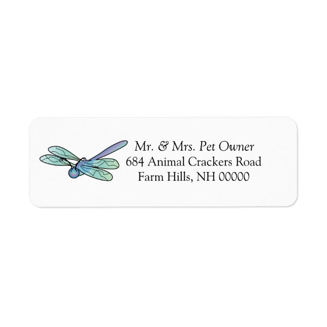 Carton Dragonfly Retourner Adresse Étiquettes Stic (Devant)
