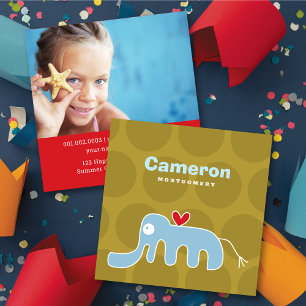 Carton Elephant Profil d'enfant Photo Carte d'appe