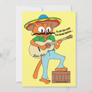 Carton Fiesta Chat Funny Cinco De Mayo Carte Plat