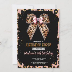 Carton léopard guépard Invitation d'anniversaire