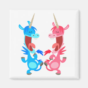Carton mignon Danser Unicorns Magnet