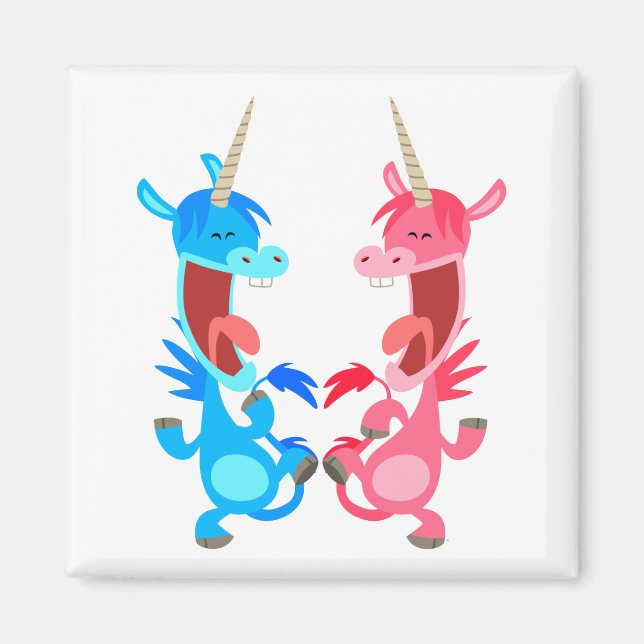 Carton mignon Danser Unicorns Magnet (Devant)