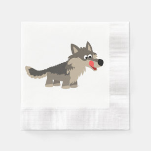 Carton mignon en Wolfe affamé serviettes en papier