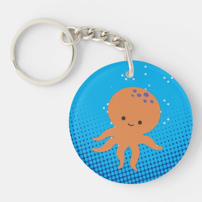 Carton mignon Octopus Bleu Océan (Devant)