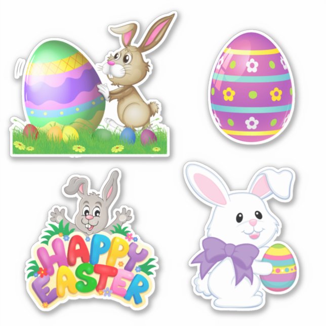 Carton mignon Stickers Lapin de Pâques Lapin (Devant)