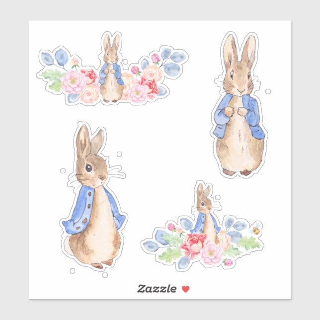 Carton mignon Stickers lapin lapin de Pâques Vinta (Feuille)