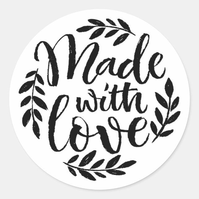 Carton Noir Fabriqué Avec Sticker Amour (Devant)