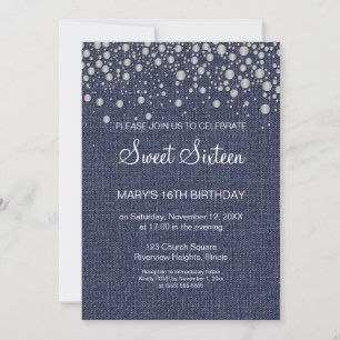 Carton Pailleté Invitation Anniversaire 16 Ans
