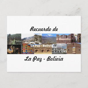Carton postuerdo de La Paz Bolivia Postkarte