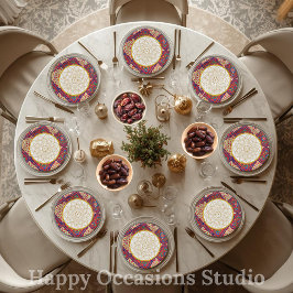 Carton Ramadan Kareem Ramadan Moubarak Assiettes en Papie