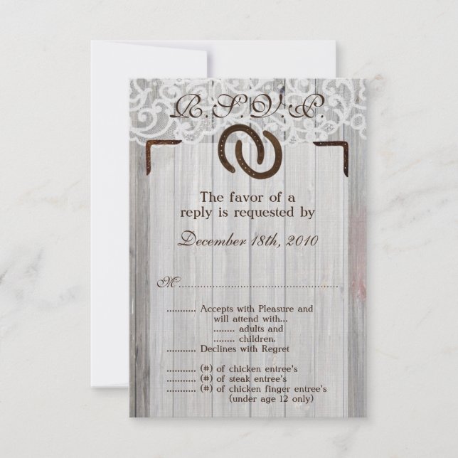 Carton RSVP 3.5x5 Fer à cheval Bois (Devant)