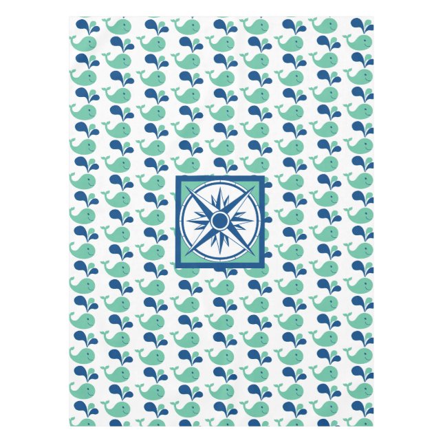 Carton vert/bleu Époux de baleine Cartoon Nappes E (Devant)