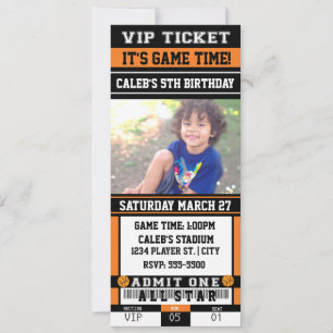CARTON VIP BASKETBALL PHOTO Invitation à la fête