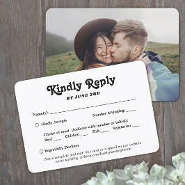 Cartons Réponse 1 Options de repas photo Mariage de typographie ré