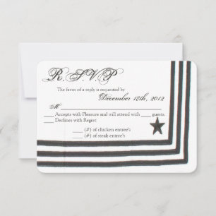 Cartons Réponse 3x5 R.S.V.P. Répondre Card Marine Robe d'été Blanc