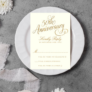 Cartons Réponse 50e anniversaire de Mariage d'or