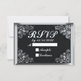 Cartons Réponse 50e anniversaire ou anniversaire Regal Silver Blac