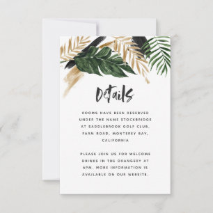 Cartons Réponse Abstrait tropical moderne peint détails mariage
