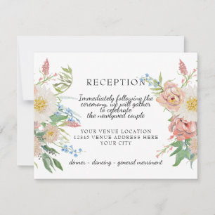 Cartons Réponse Accueil Aquarelle Pastel Rose n Blanc Floral