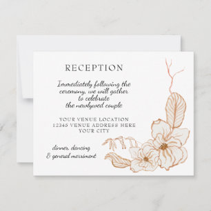 Cartons Réponse Accueil Aquarelle Terra Cotta Pink Leaf Floral