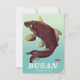 Cartons Réponse Affiche de voyage de style vintage Busan Corée du