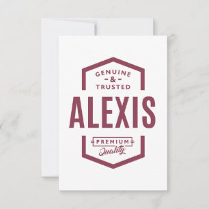 Cartons Réponse Alexis Nom personnalisé Anniversaire Cadeau