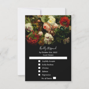 Cartons Réponse Ambiance romantique foncé élégant mariage floral