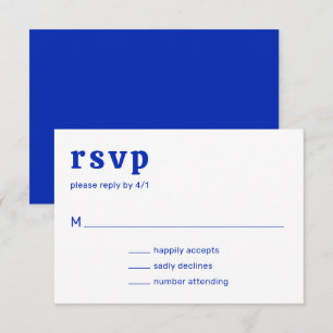 Cartons Réponse Amelia Royal Blue Mariage moderne