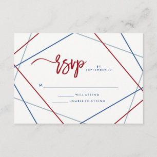 Cartons Réponse Américain moderne Mariage géométrique patriotiqu