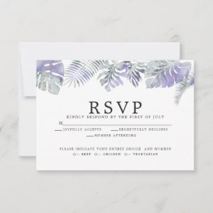 Cartons Réponse Améthyste Plum Aquarelle Feuilles tropicaux