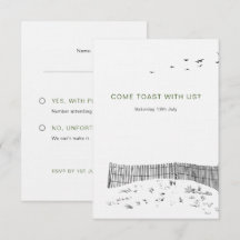 Amour côtier Plage de sable Ligne minimale Mariage