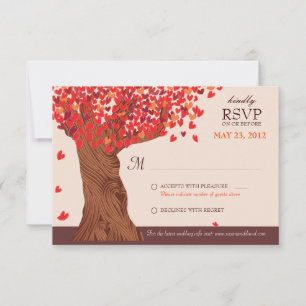 Cartons Réponse Amour d'automne Mariage romantique sous un chêne R