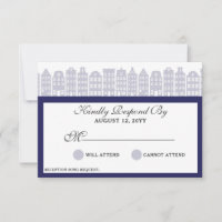 Amsterdam Canal Maisons Mariage néerlandais Cobalt