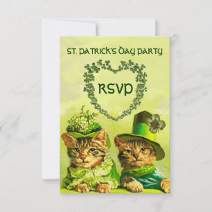 CARTONS RÉPONSE ANCIENNE MODE CHATS IRLANDAIS, FÊTE DU JOUR DE ST.