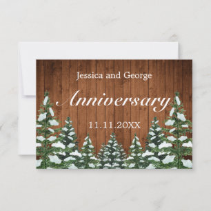 Cartons Réponse Anniversaire du Mariage campagnard du bois et de l