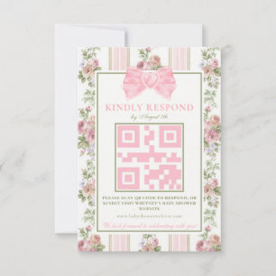 Cartons Réponse Antique Coquette Bow Floral Baby shower victorien