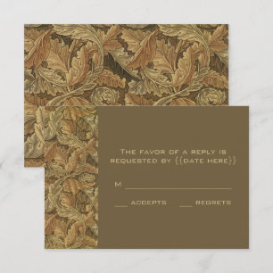 Cartons Réponse Antique Victorian Chaud automne Feuilles Mariage