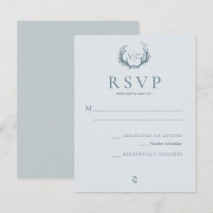 Cartons Réponse Antlers rustiques avec couronne fleurie   Mariage 