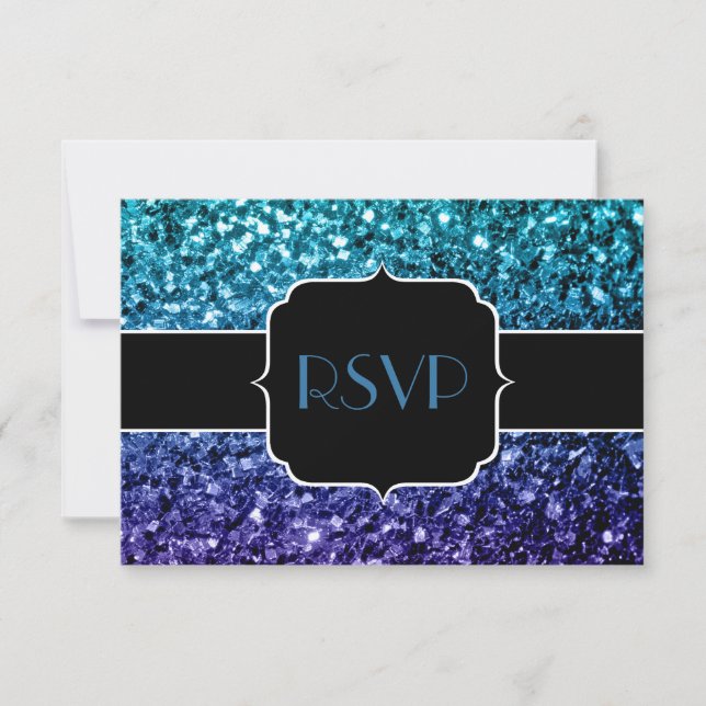 Cartons Réponse Aqua bleu Ombre parties scintillant scintille Swee (Devant)