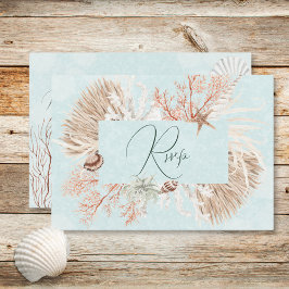 Cartons Réponse Aqua Ocean Shells QR Code Mariage