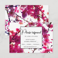 Aquarelle arbre fleuri floral rose printemps
