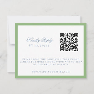 Cartons Réponse Aquarelle bleu et blanc Mariage de crête d'Hydrang