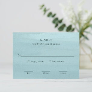 Cartons Réponse Aquarelle bleu moderne Mariage élégant