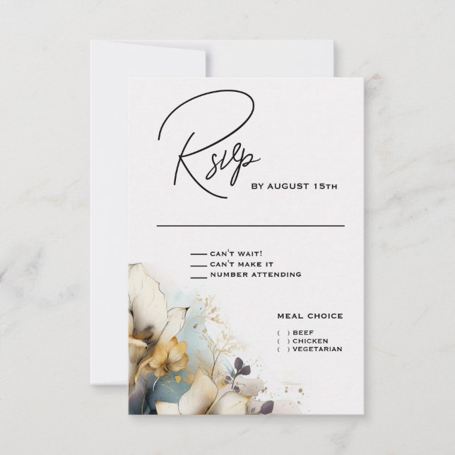Cartons Réponse Aquarelle Boho Calla Lily Floral (Devant)