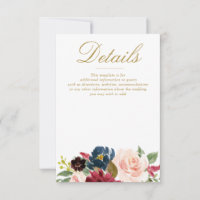 aquarelle bordeaux fleurs marine détails mariages